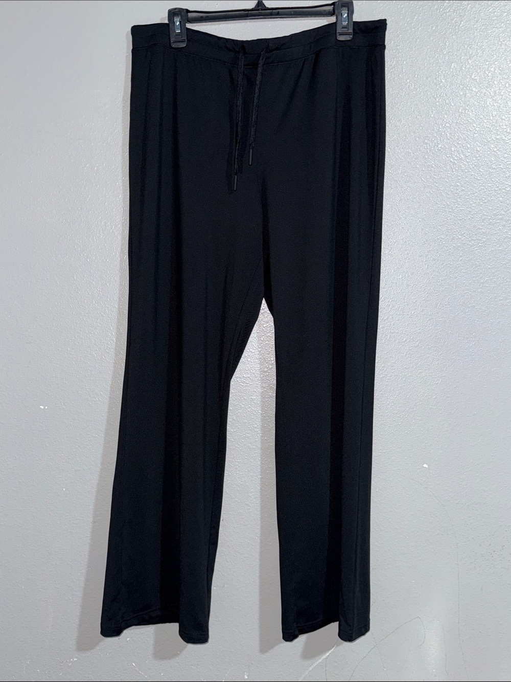 Quince Black flow-knit wide leg pants